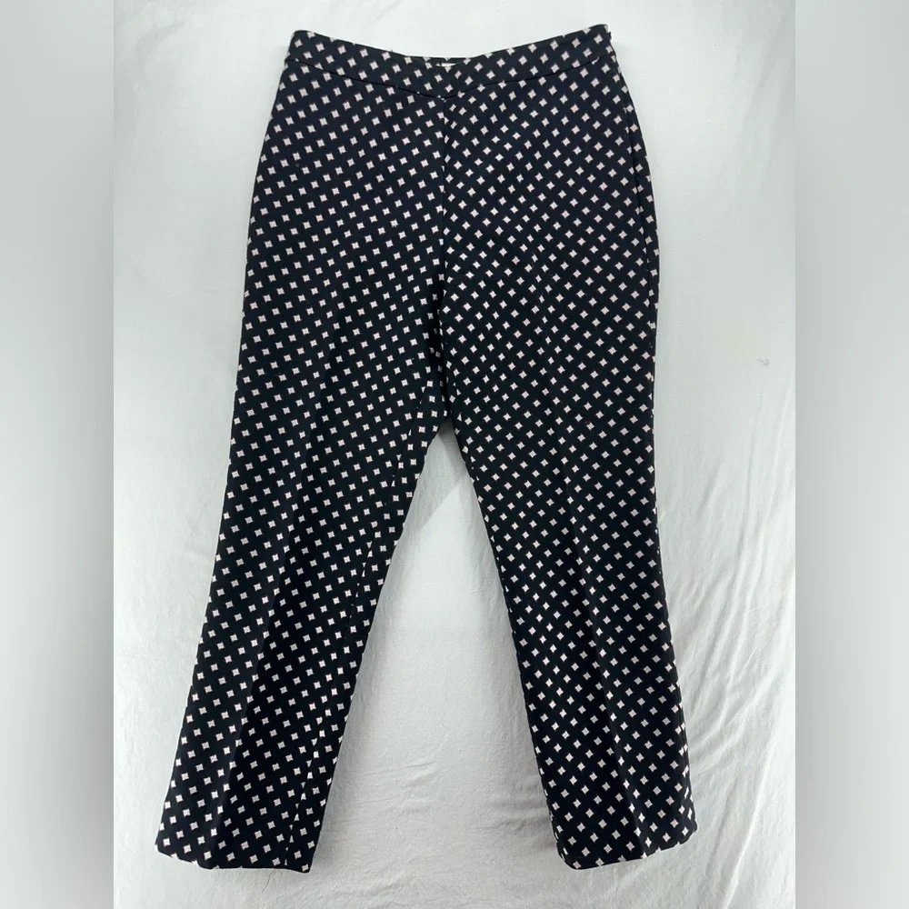 Kate Spade Diamond Cigarette Cropped Black Pants Women’s Size 6‎